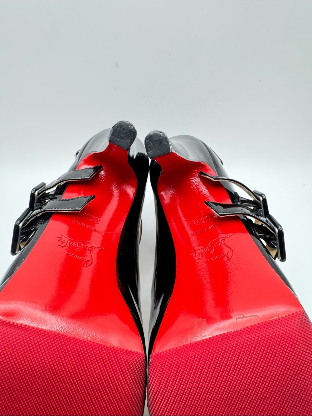 Christian Louboutin Differa 140 Black Patent Leather Multi Buckle Platform 36.5 - Picture 7 of 7